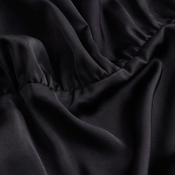 Satin wrap front dress - Picture 2 of 2